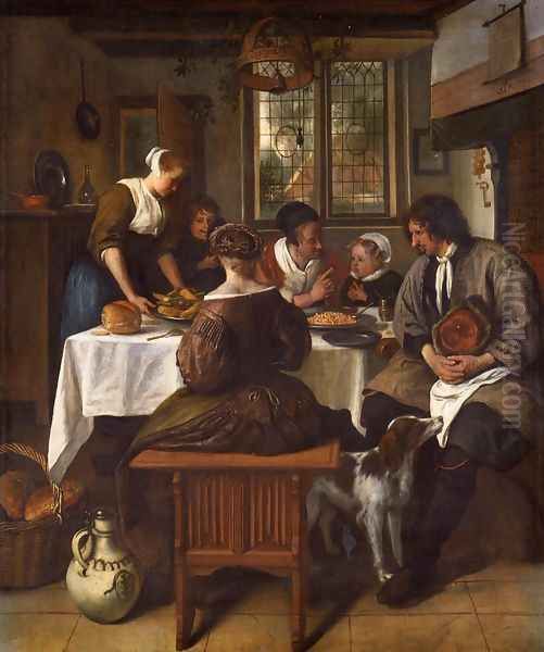 The Prayer before the Meal I Oil Painting by Jan Steen