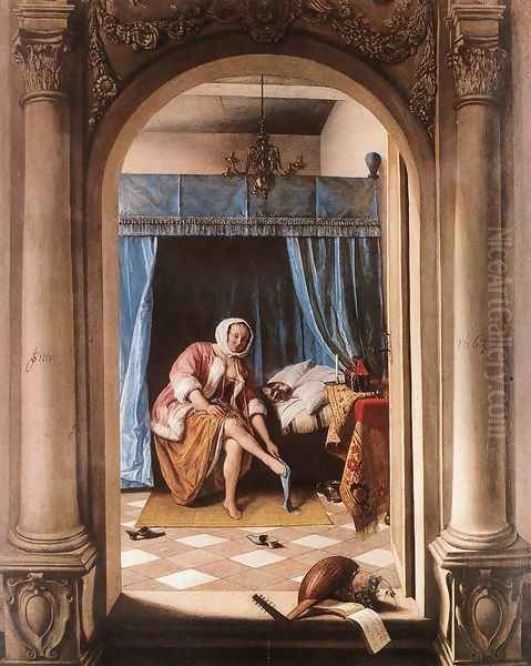 The Morning Toilet 1663 Oil Painting by Jan Steen