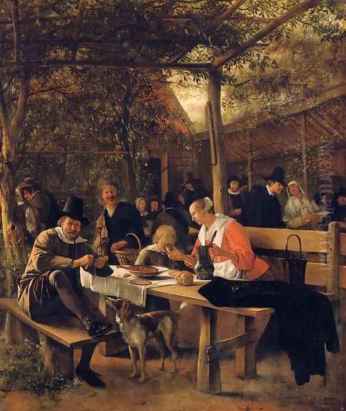 The Garden outside an Inn Oil Painting by Jan Steen