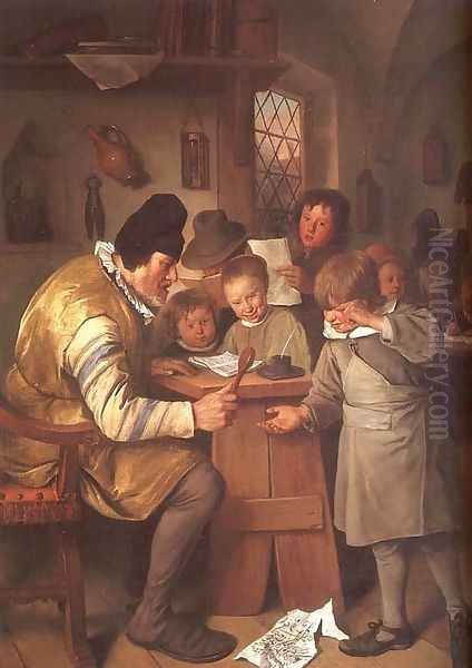 The Schoolmaster 1663-65 Oil Painting by Jan Steen