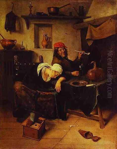 Idlers Oil Painting by Jan Steen