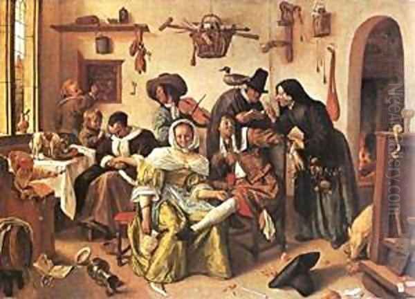 The Droll Farm 1663 Oil Painting by Jan Steen