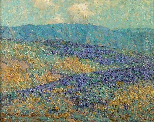 Blue Flowers Oil Painting by Granville Redmond