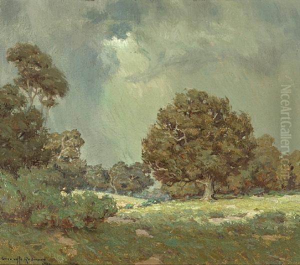 Wildflowers Under Grey Skies (the Coming Storm) Oil Painting by Granville Redmond