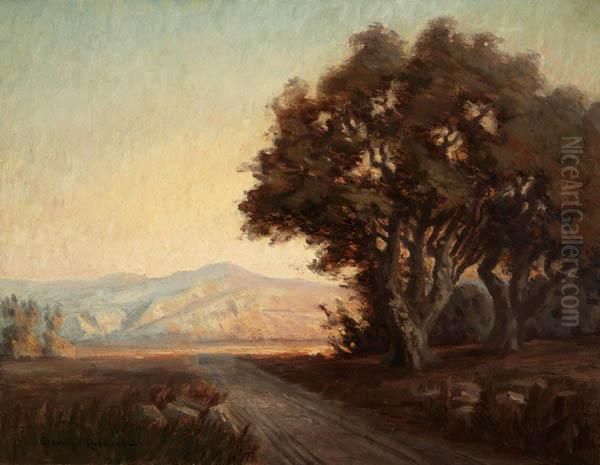 Landscape With Oak Treeles Oil Painting by Granville Redmond