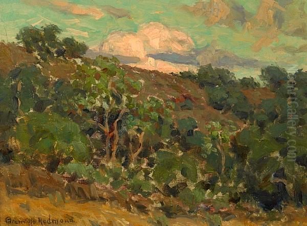 Trees Along A Hillside Oil Painting by Granville Redmond