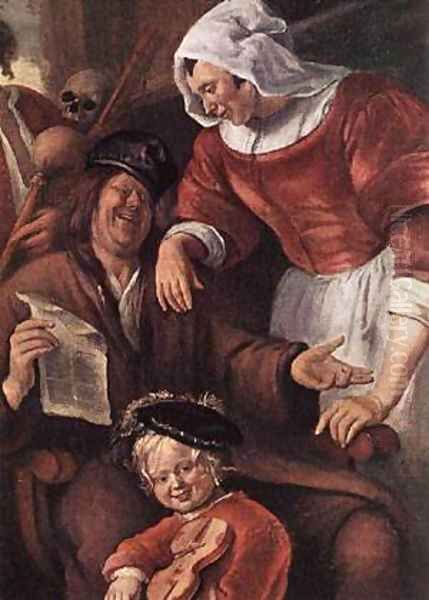 A Merry Party Detail I 1660 Oil Painting by Jan Steen