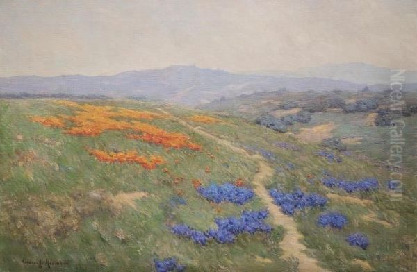 Lupines And Poppies Oil Painting by Granville Redmond