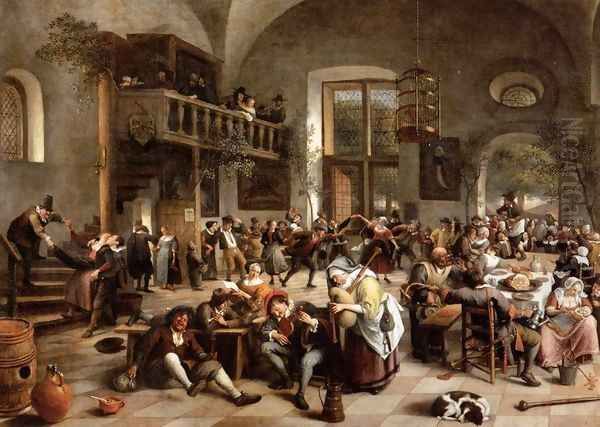 Revelry at an Inn Oil Painting by Jan Steen