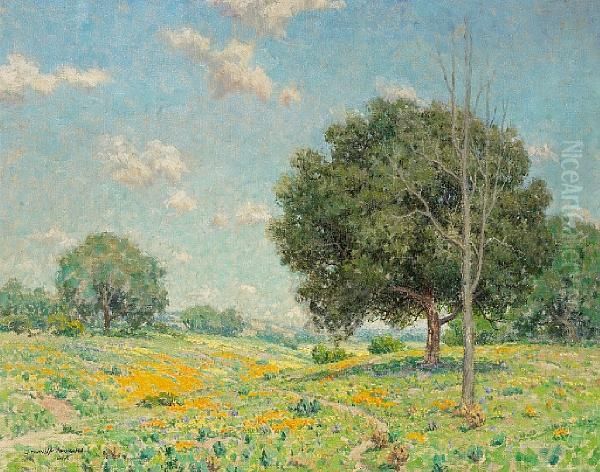 A Path Through The Poppies Oil Painting by Granville Redmond