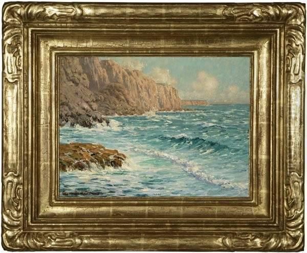 Cliffs At Catalina Oil Painting by Granville Redmond