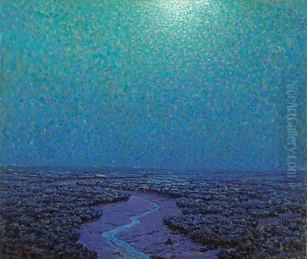 Moonlight On The Marsh Oil Painting by Granville Redmond