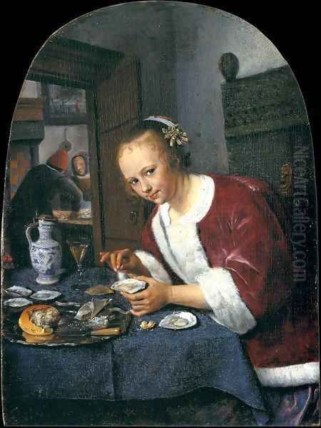 The Oyster-eater Oil Painting by Jan Steen