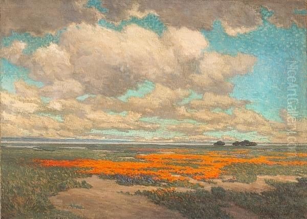 A Field Of California Poppies Oil Painting by Granville Redmond