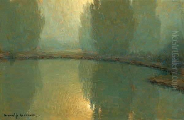 Moonlight On A Pond Oil Painting by Granville Redmond