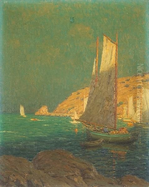 Sailing Among Golden Bluffs Oil Painting by Granville Redmond