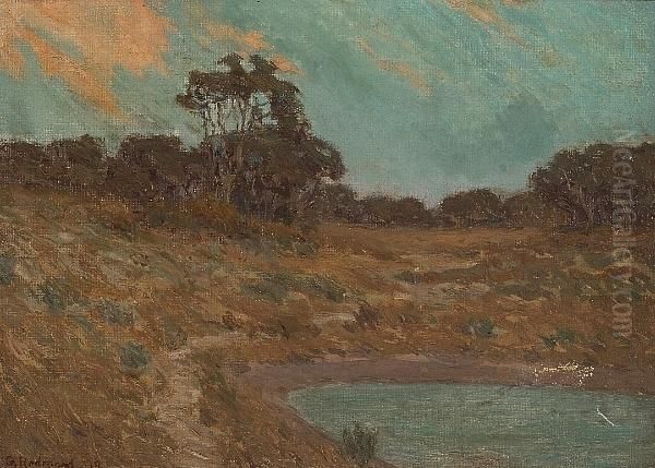 The Old Pond Oil Painting by Granville Redmond