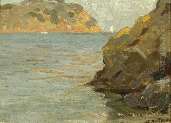 Island View With Sailboat Oil Painting by Granville Redmond