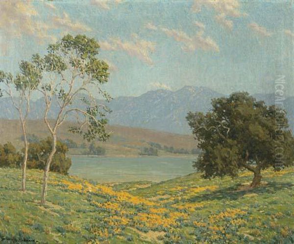 California Meadow Oil Painting by Granville Redmond