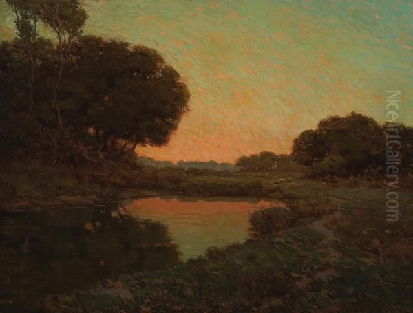 Sunlight Over The Marsh Oil Painting by Granville Redmond