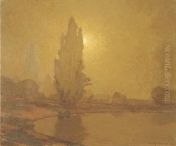 Sunset Over Lake Merritt, Oakland Oil Painting by Granville Redmond