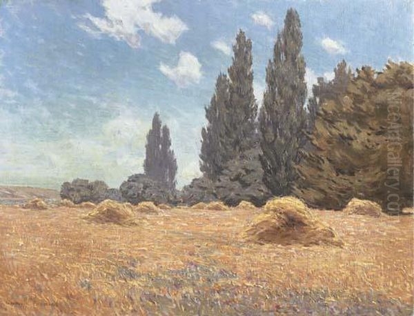 Haystacks, California Oil Painting by Granville Redmond