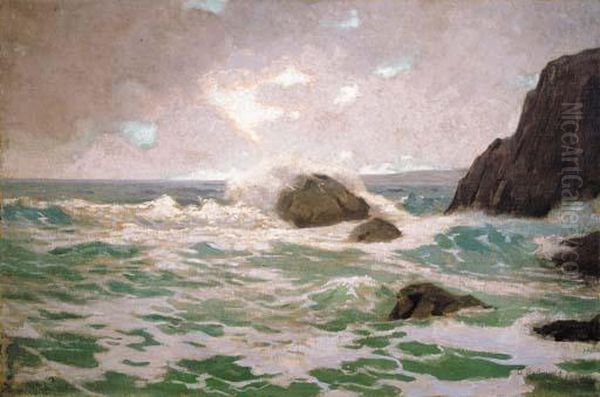 Late Afternoon Surf Oil Painting by Granville Redmond