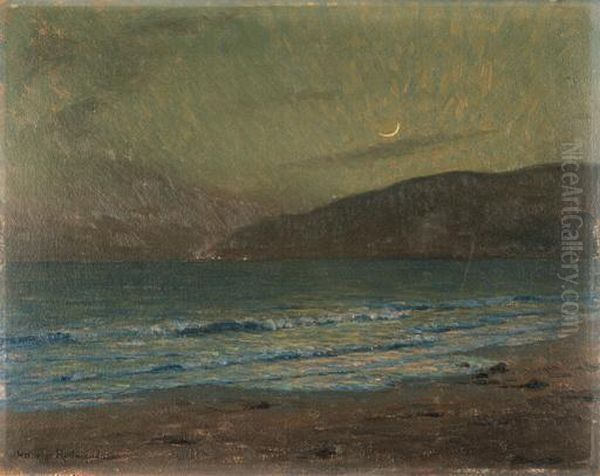 Moonlit Surf Oil Painting by Granville Redmond