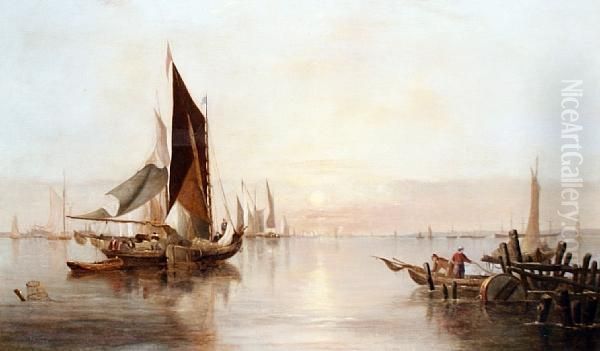 Unloading The Catch Oil Painting by Henry Redmore