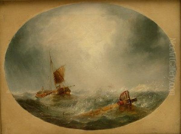 Sailing Barge To The Rescue Oil Painting by Henry Redmore