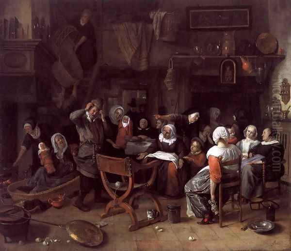 Twin Birth Celebration 1668 Oil Painting by Jan Steen