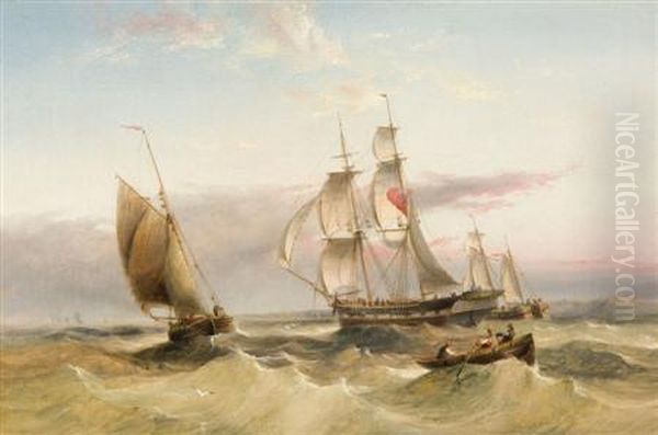 Off Gorleston Oil Painting by Henry Redmore