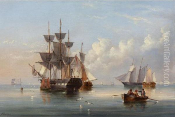 Drying Sails Oil Painting by Henry Redmore