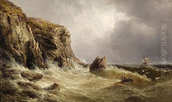 On The Yorkshire Coast Oil Painting by Henry Redmore