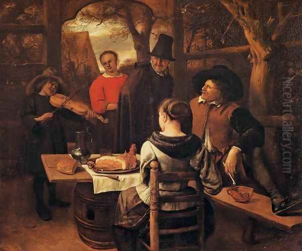 The Meal Oil Painting by Jan Steen