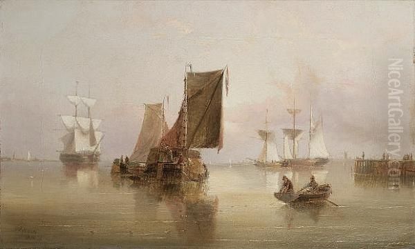 The Hay Barge Oil Painting by Henry Redmore