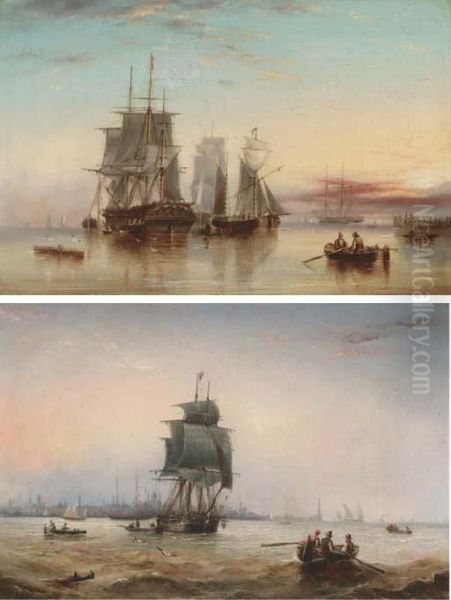 Shipping On The Humber Oil Painting by Henry Redmore