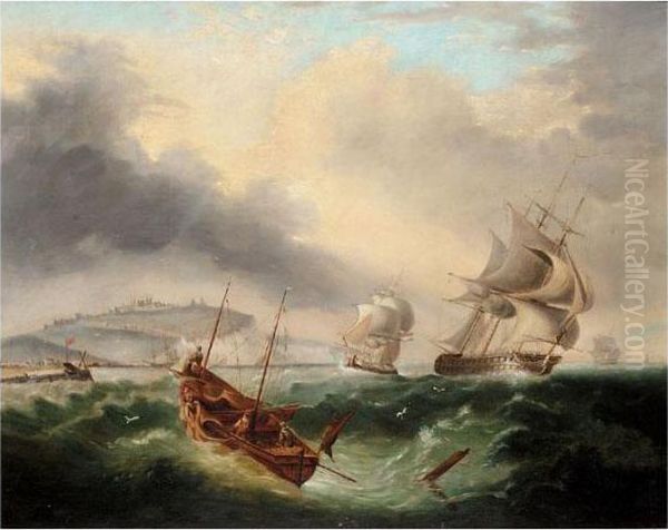 Shipping Off Dover Oil Painting by Henry Redmore