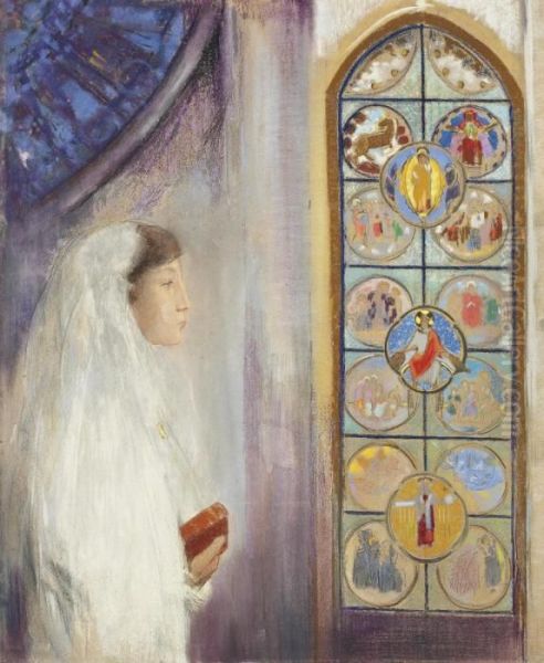 Simone Fayet En Communiante Oil Painting by Odilon Redon