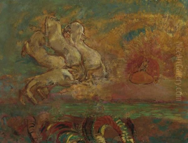 Le Char D'apollon Et Le Dragon Oil Painting by Odilon Redon