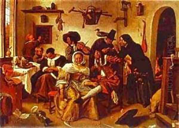 The World Upside Down 1663 Oil Painting by Jan Steen