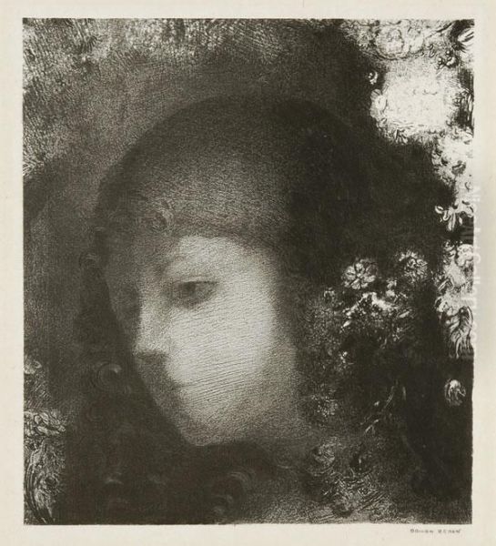 Tete D'enfantavec Fleurs Oil Painting by Odilon Redon