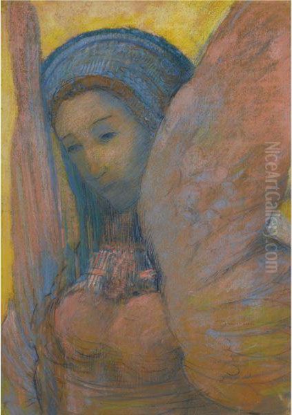 Sphinx - Recto Oil Painting by Odilon Redon