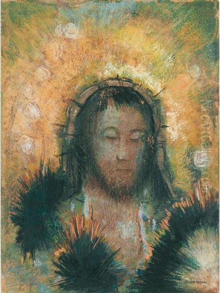 Tete De Christ Oil Painting by Odilon Redon