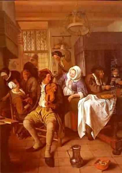 Interior Of A Tavern Oil Painting by Jan Steen