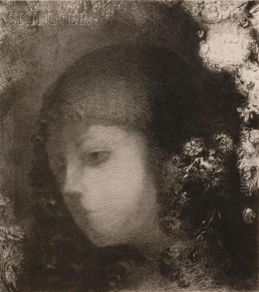 Tate D'enfant Avec Fleurs Oil Painting by Odilon Redon