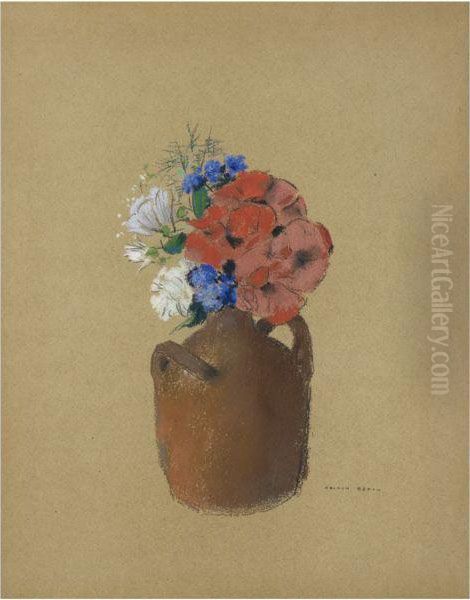 Le Petit Bouquet Tricolore Oil Painting by Odilon Redon