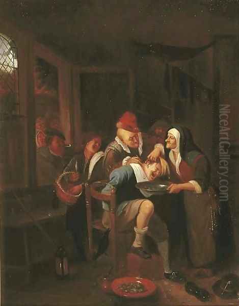 Cutting for the Stone Oil Painting by Jan Steen