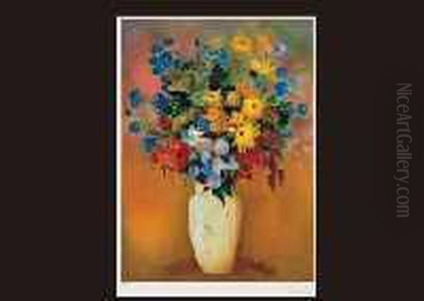 Vase And Flowers Oil Painting by Odilon Redon