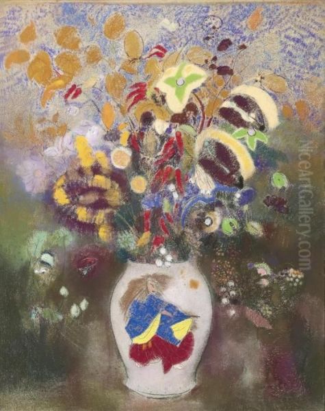 Vase Au Guerrier Japonais Oil Painting by Odilon Redon